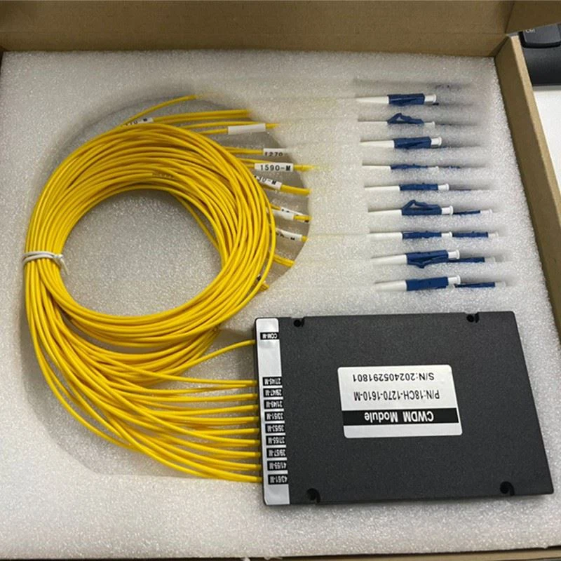 18CH CWDM Dual-fiber Mux/Demux, 1270-1610nm, 3.5dB Typical IL, LC/UPC, ABS Box Module